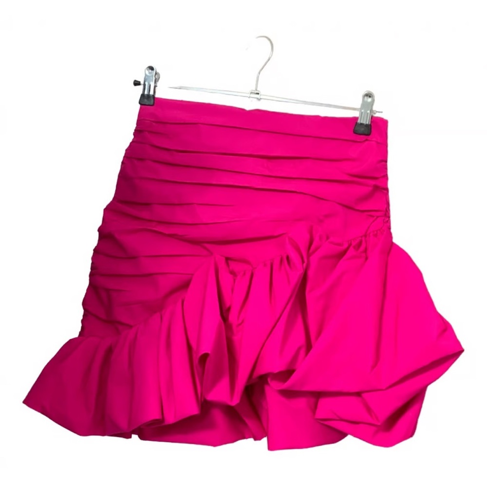Zara voluminous gathered asymmetrical hot pink mini - limited edition